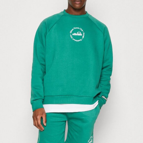 Ellesse Tennis Club Voliero Sweatshirt Mens XL Green Crew Neck Unisex Perugia - Picture 1 of 7
